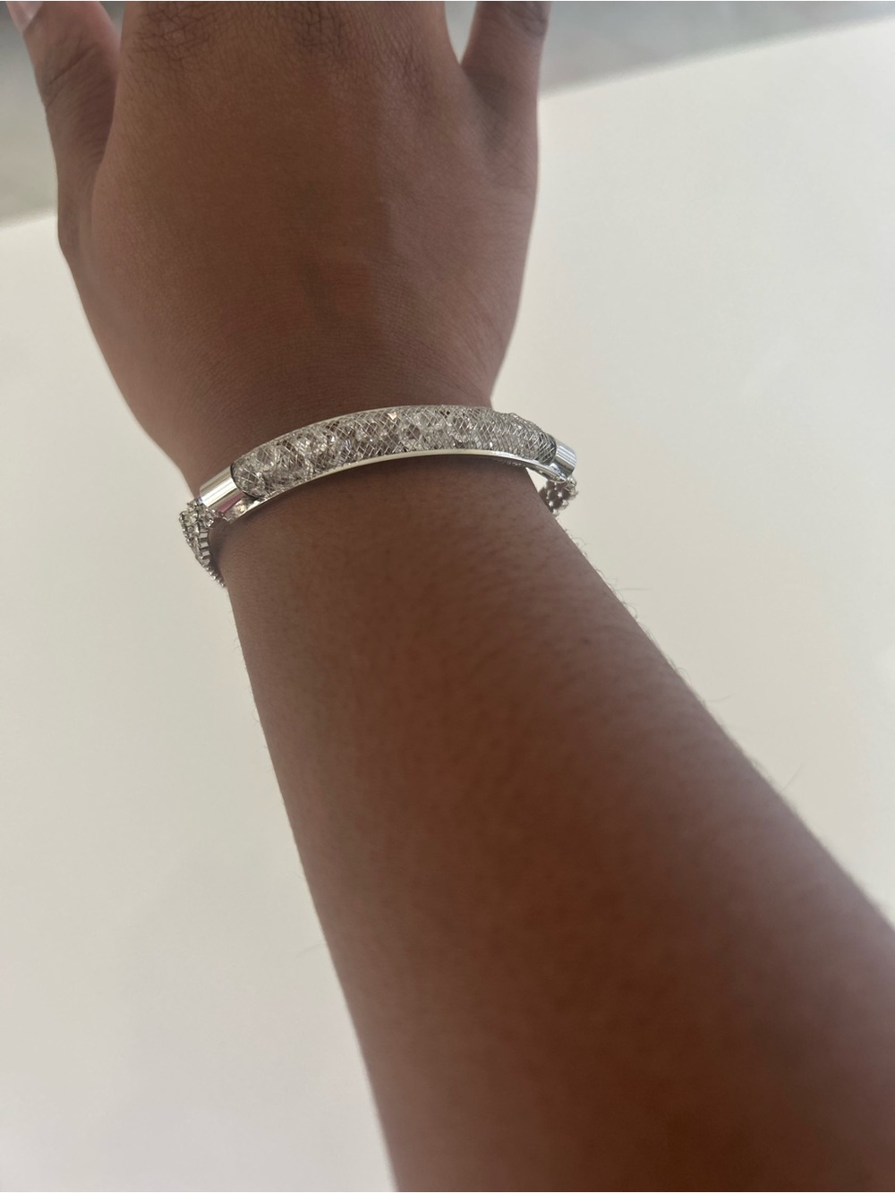Sterling Silver Crystal Pavé Bracelet - Silver